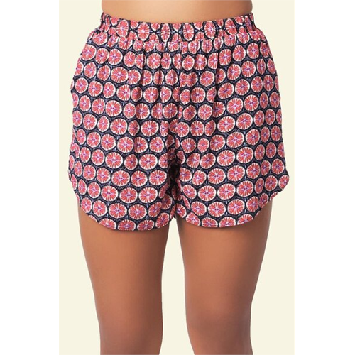 Cotton Collection Cotton Red Print Short By Coco