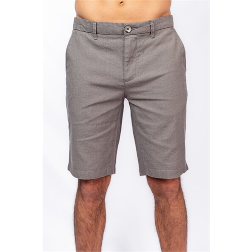 Cotton Collection Grey Linen Cotton Short By Coco