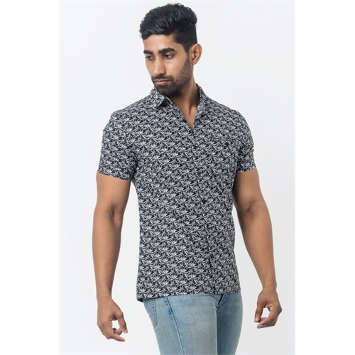 Cotton Collection Printed Cotton Short Sleeves Shirt by COCO