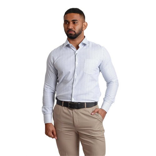 Davidoff Blue Striped Slim Fit Shirt