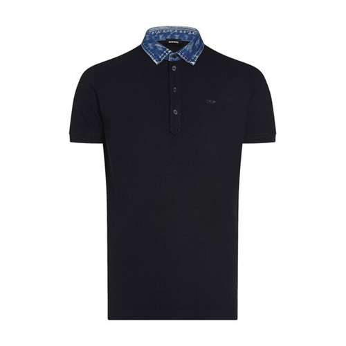 Diesel Black Denim Collar Men's Polo