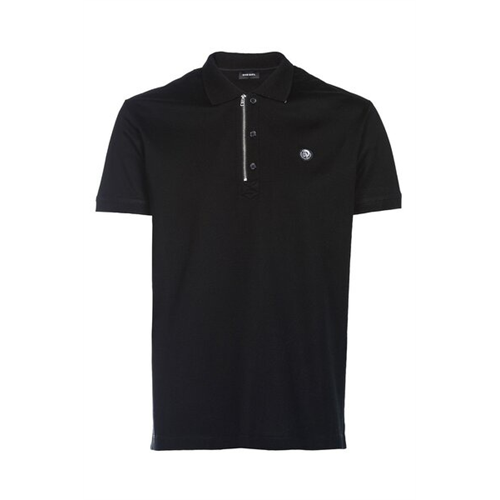 Diesel Black Zipper Men's Polo