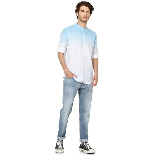 Jack & Jones Solid Color Long Sleeves Mandarin Collar Shirt