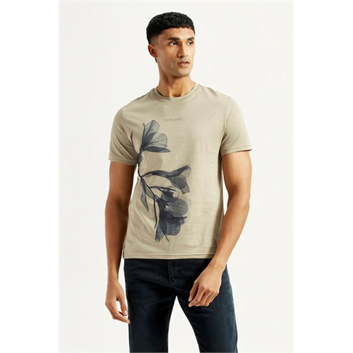 Levi's Men's Floral Beige Slim Fit T-shirt