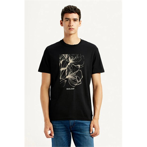 Levi's Men's Graphic Print Black Slim Fit T-shirt