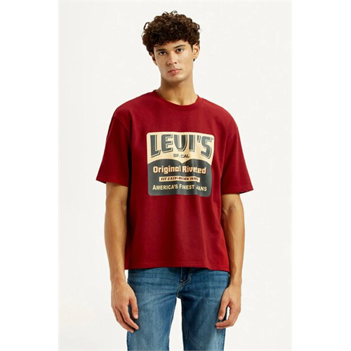 Levi's Men's Graphic Print Red Loose Fit T-shirt