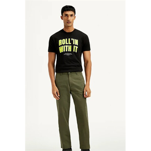 Levi's Men's Olive Green Relaxed Straight Fit Chino