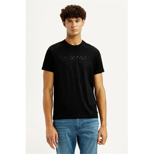 Levi's Men's Redloop Typography Black Slim Fit T-shirt