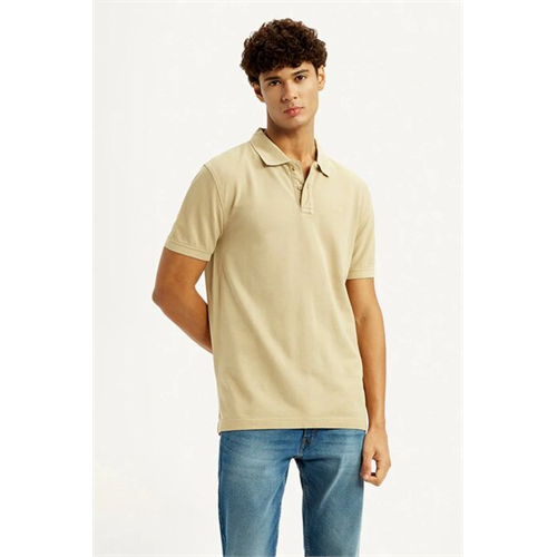 Levi's Men's Solid Beige Slim Fit Polo