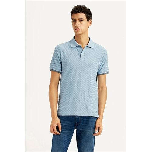 Levi's Men's Solid Light Blue Slim Fit Polo