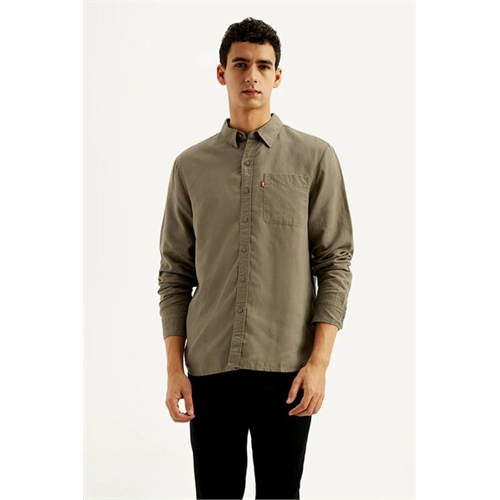 Levi's Men's Solid Slim Fit Linen Shirt