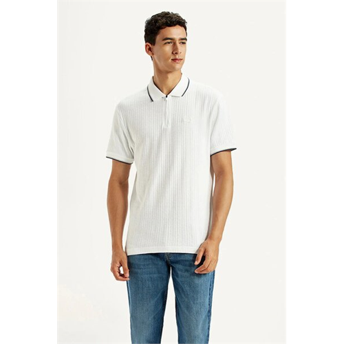 Levi's Men's Solid White Slim Fit Polo