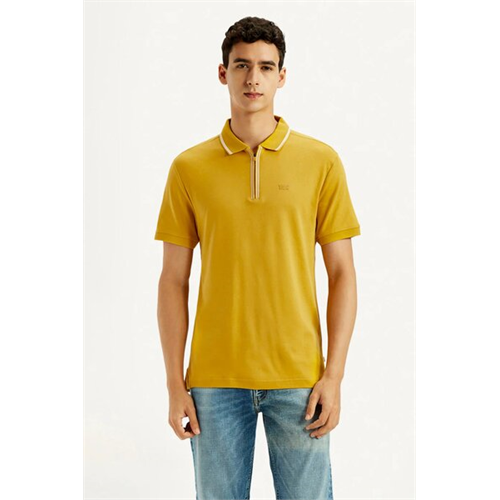 Levi's Men's Solid Yellow Slim Fit Polo