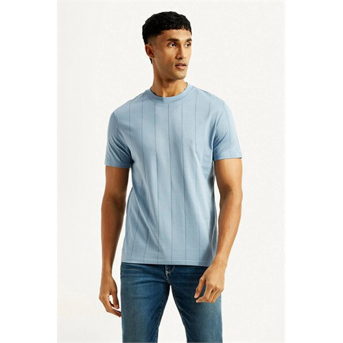 Levi's Men's Striped Light Blue Crew Neck T-shirt