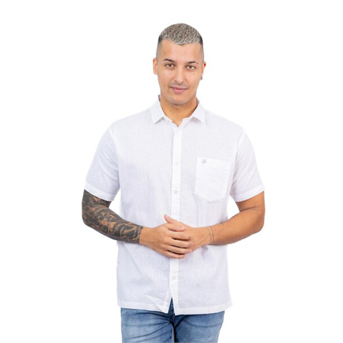 Luv Sl Mens White Shirt Trutle On Pocket