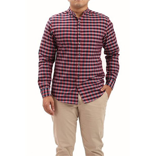 Odel Check Band Collor Long Sleeve Shirt