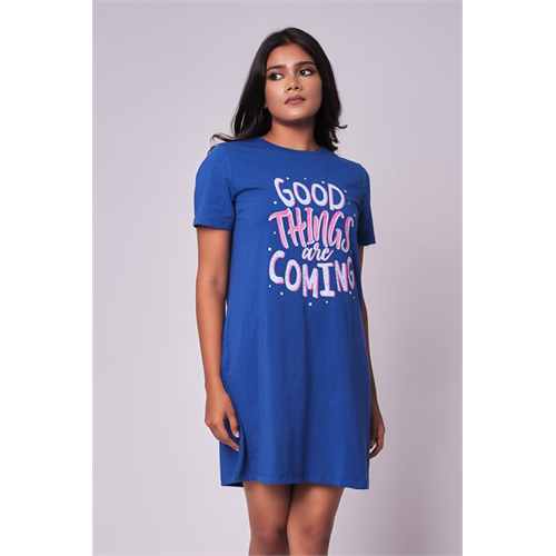 Odel Cotton Blue Night Shirt
