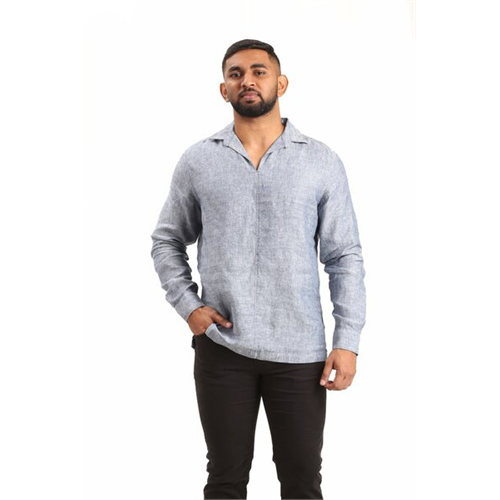 Odel Green Linen Long Sleeves Regular Fit Shirt