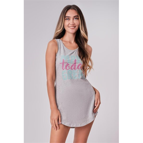 Odel Grey Color Knitted Short Night Dress