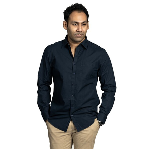 Odel Solid Color Cotton Long Sleeve Slim Fit Shirt
