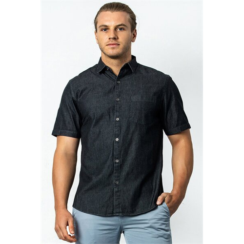 Odel Solid Color Cotton Short Sleeve Regular Fit Shirt