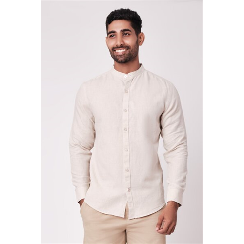 Premium Chinese Collar Linen Long Sleeve Shirt