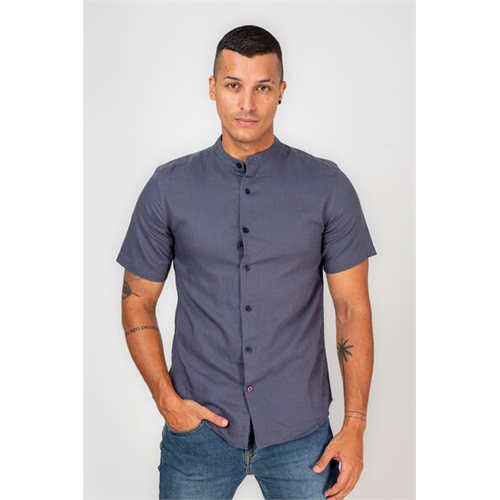 Premium Linen Short Sleeve Chinese Collar Shirt