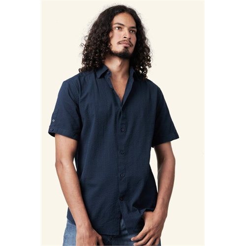 Premium Navy Blue Short Sleeve Shirt