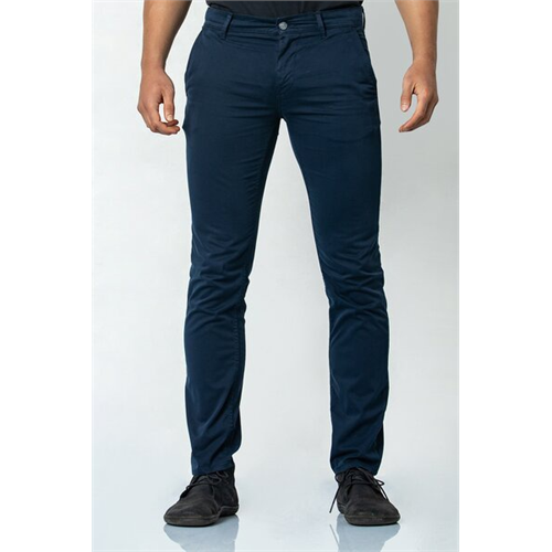 Premium Solid Colour Slim-fit Casual Chinos In Brushed Cotton
