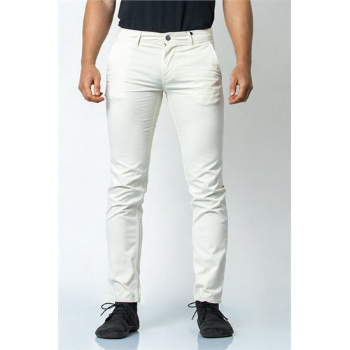 Premium Solid Colour Slim-fit Casual Chinos In Brushed Cotton