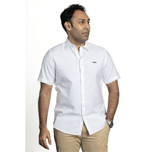 Premium Solid Colour Slim Fit Short Sleeve Oxford Shirt