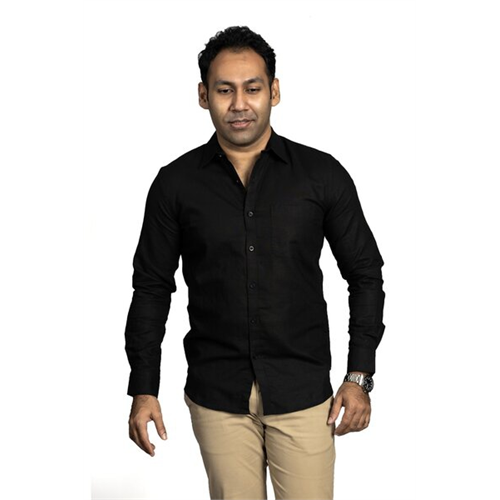 Premium Solid Linen Slim Fit Long Sleeve Shirt