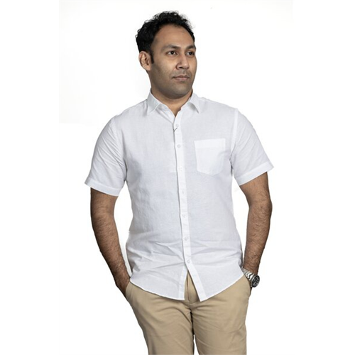 Premium Solid Linen Slim Fit Short Sleeve Shirt