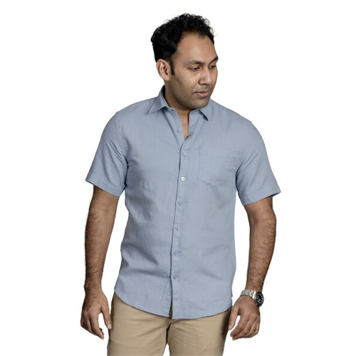 Premium Solid Linen Slim Fit Short Sleeve Shirt