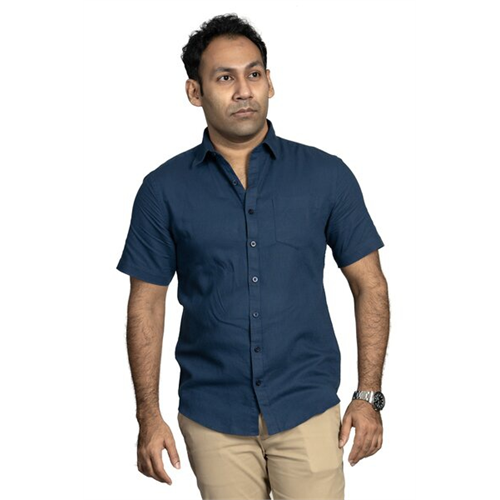 Premium Solid Linen Slim Fit Short Sleeve Shirt