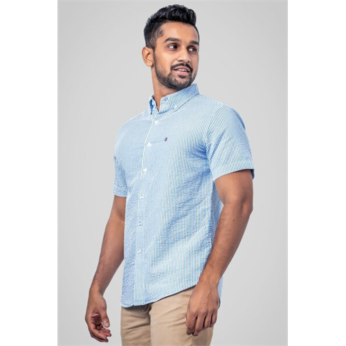 Premium Striped Cotton Slim Fit Short Sleeve Shirt