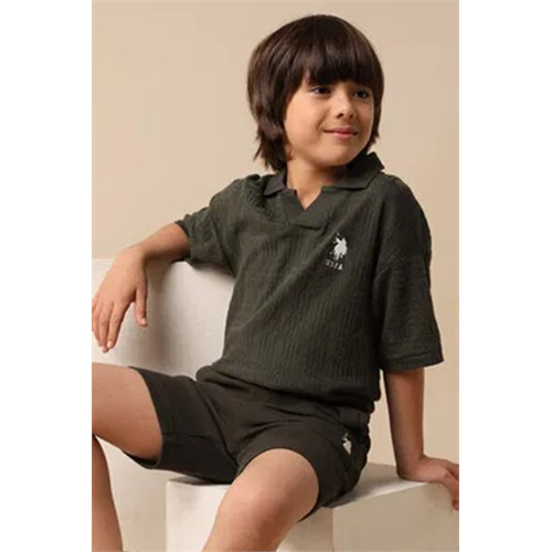 Us Polo Boys Textured Boxy Fit Polo Shirt