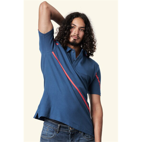 Wyos Blue Stripe Printed Polo