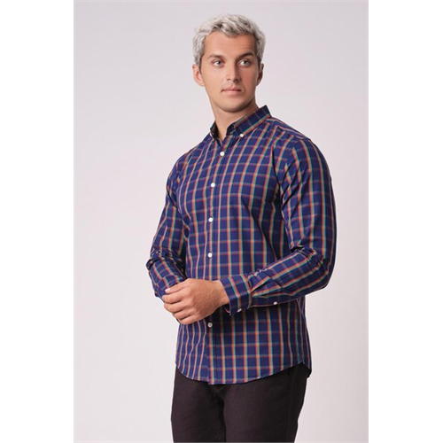 Wyos Checked Long Sleeve Slim Fit Shirt