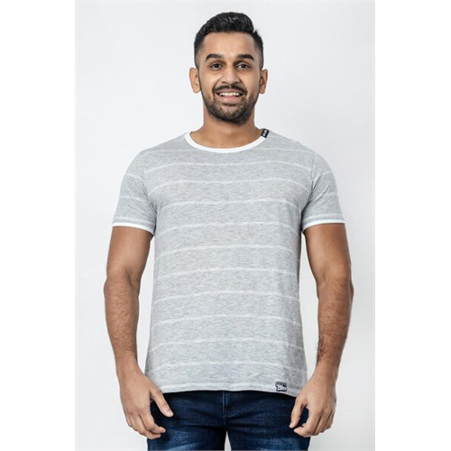 Wyos Slim Fit Striped Crew Neck Tshirt