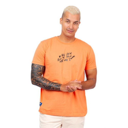 Wyos Slogan Printed Orange T Shirt