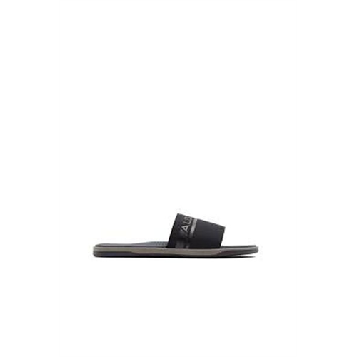 Andric Black Canvas Men's Slides