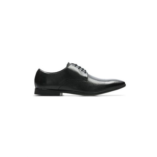 Clarks Bampton Cap Black Leather Men's Formal Shoes