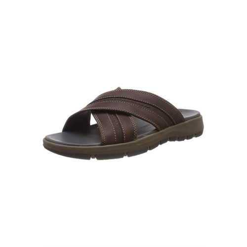 Clarks Mens Brixby Cross Black Sandals