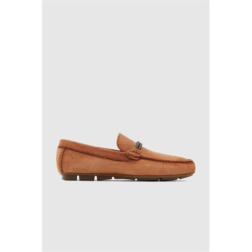 Fildes Cognac Leather Woven Men's Loafers