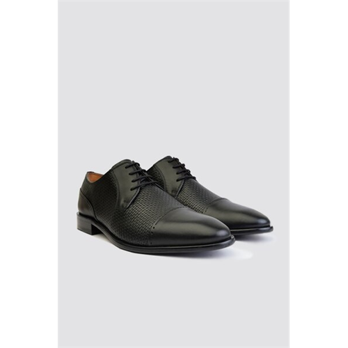 Language Marchio Men's Black Crust Leather Shoes