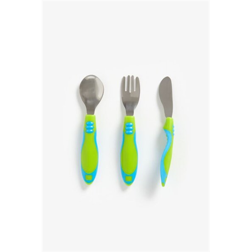 Mothercare Easy Grip Toddler Cutlery Set - 3 Pieces (Blue)