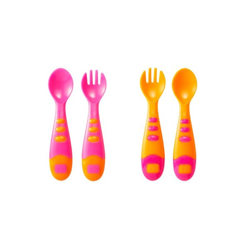 Mothercare Pink Easy Grip Spoon And Fork Set - 4 Pieces