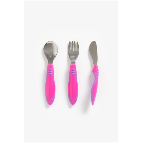Mothercare Easy Grip Toddler Cutlery Set - 3 Pieces (Pink)