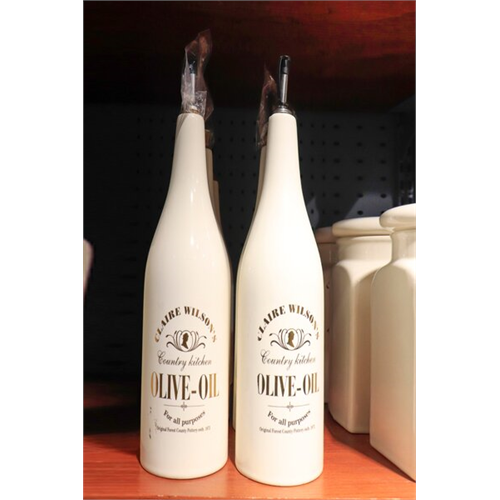 Odel Storage Bottle Ceramic White Oilive Oil